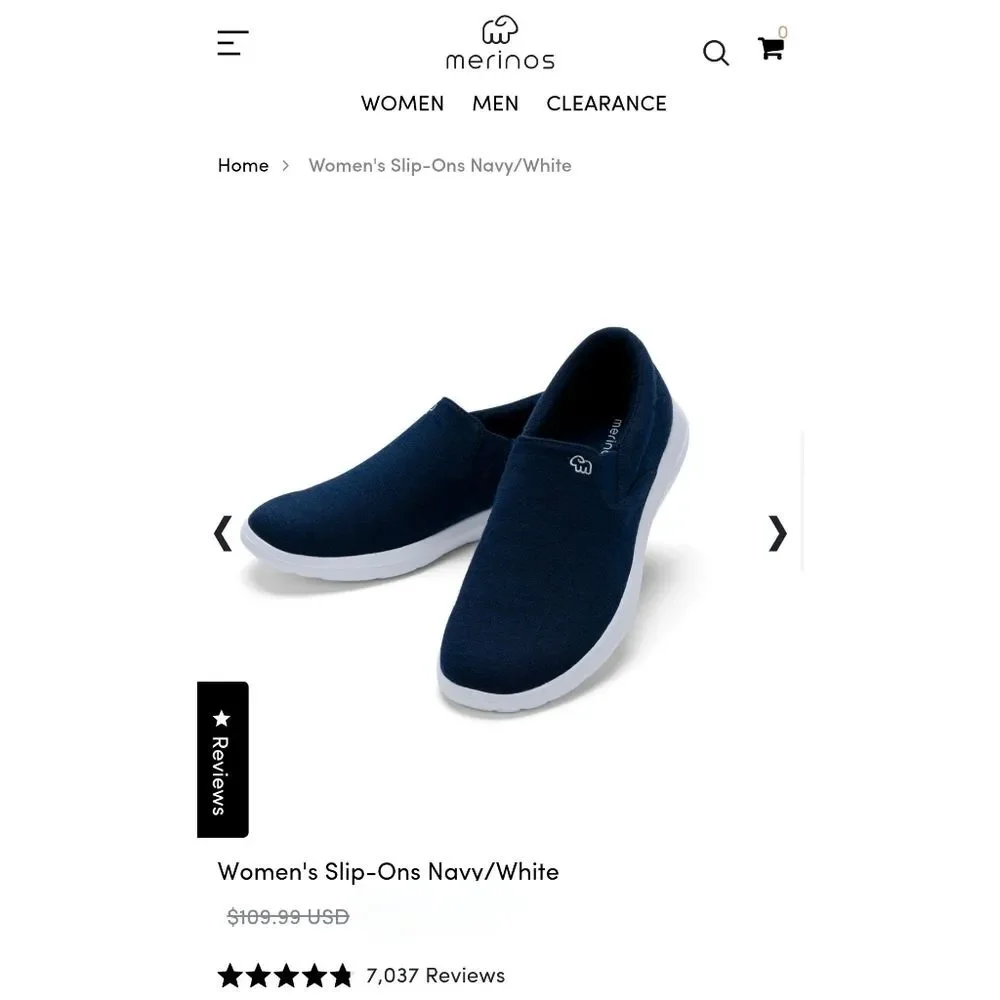 Merinos Slip-Ons Navy/White